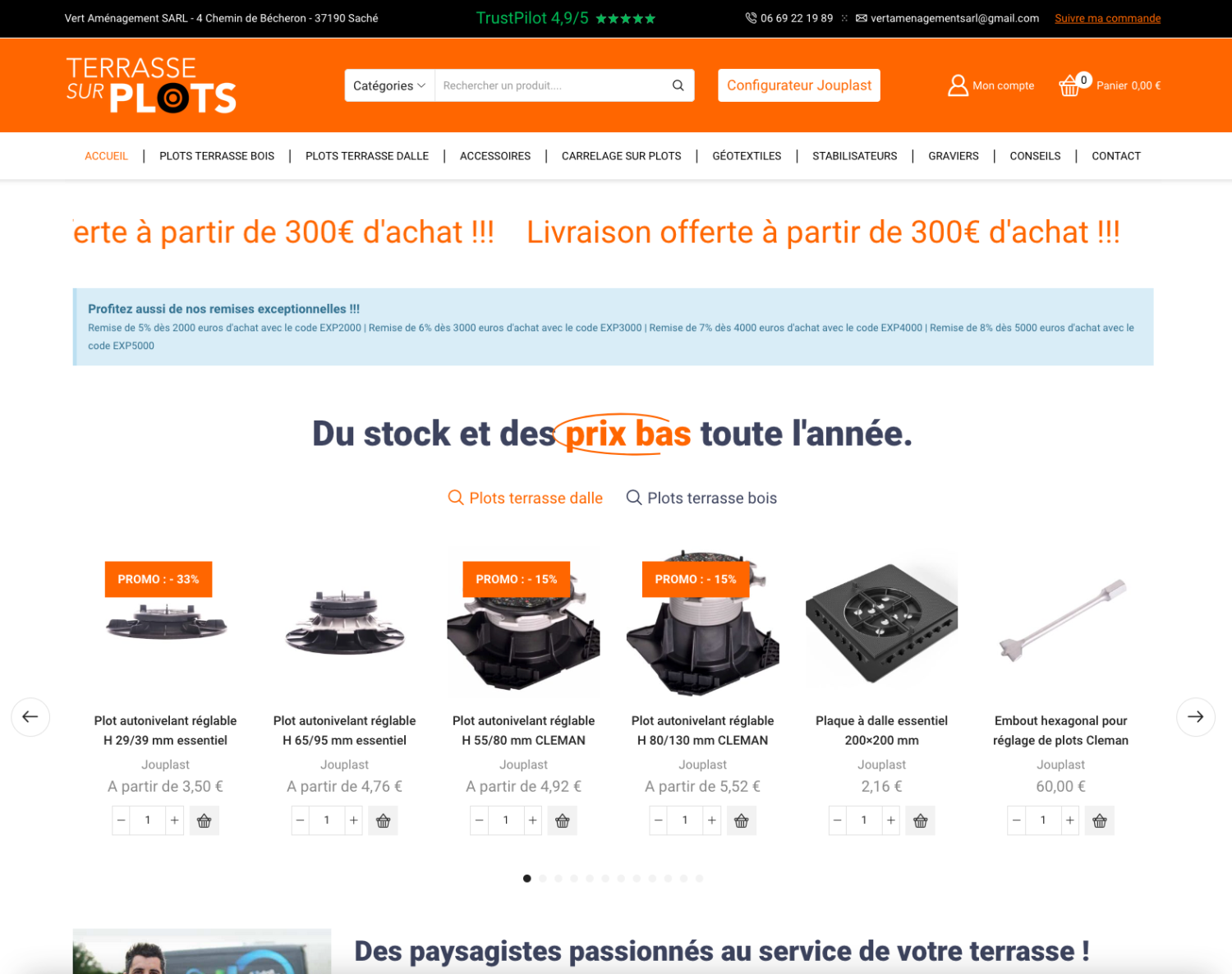 Site e-commerce Stabilisateur Gravier par Max BRUNET - Vert Aménagement SARL