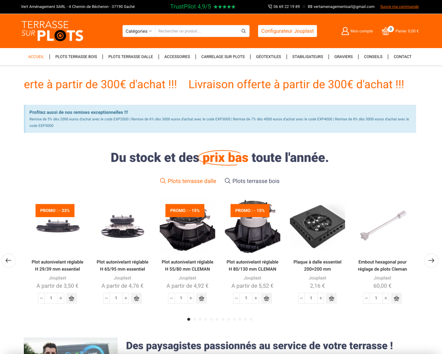 Site e-commerce Stabilisateur Gravier par Max BRUNET - Vert Aménagement SARL