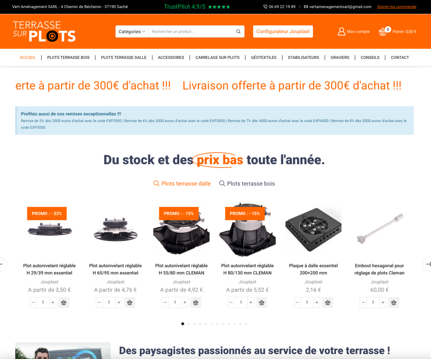 Site e-commerce Stabilisateur Gravier par Max BRUNET - Vert Aménagement SARL