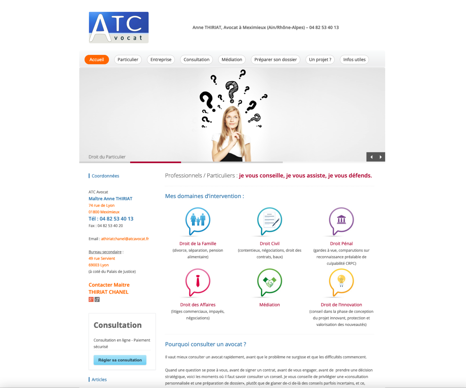 Site ATC Avocat par Max BRUNET - Anne Thiriat Chanel